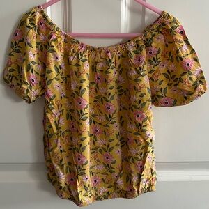Carter's Yellow Puff Sleeve Smocked Blouse